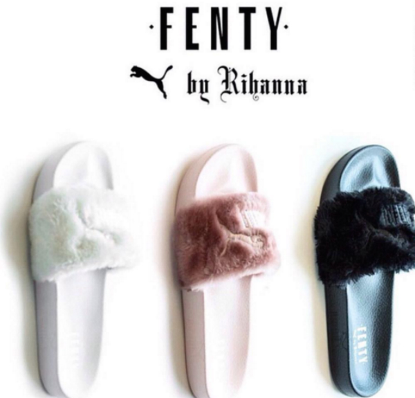 pink rihanna fenty slides