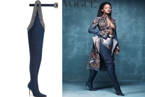 rihanna manolo blahnik thigh high boots